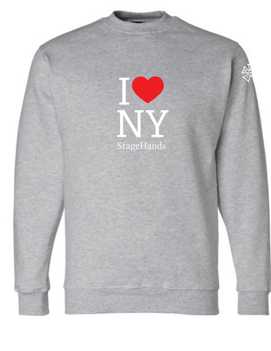 I LOVE NY STAGEHANDS CREWNECK