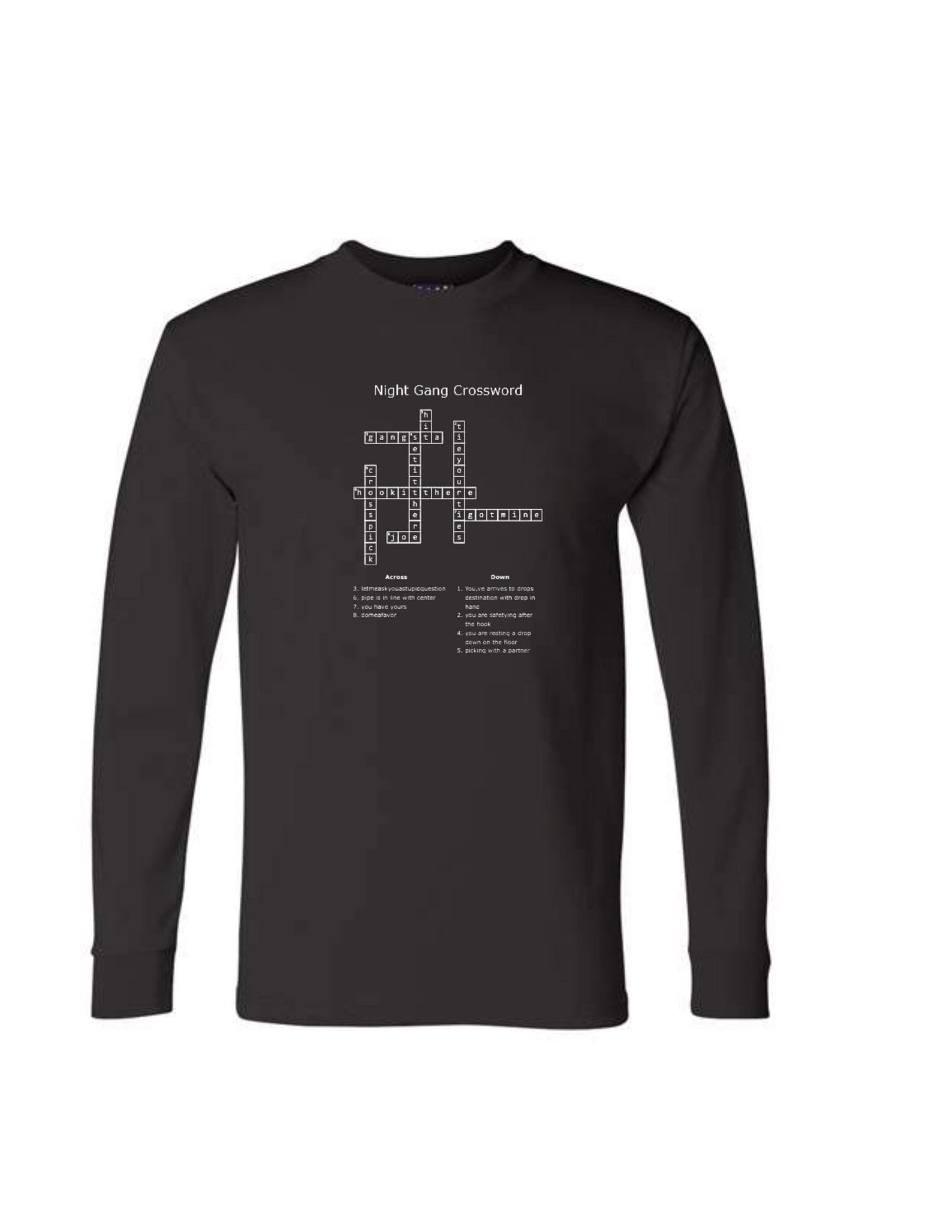 Crossword Filled Nightgang Longsleeve Tee