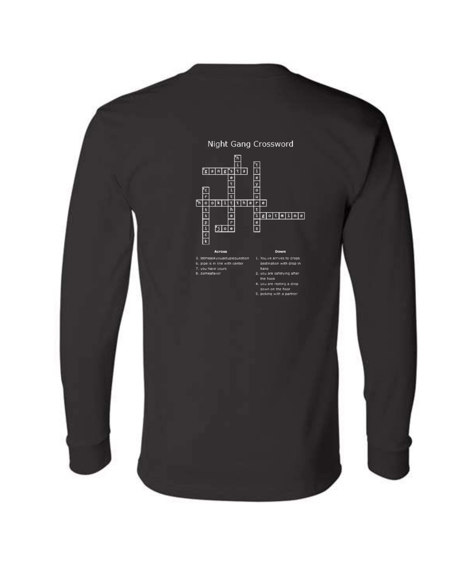 Crossword Filled Nightgang Longsleeve Tee
